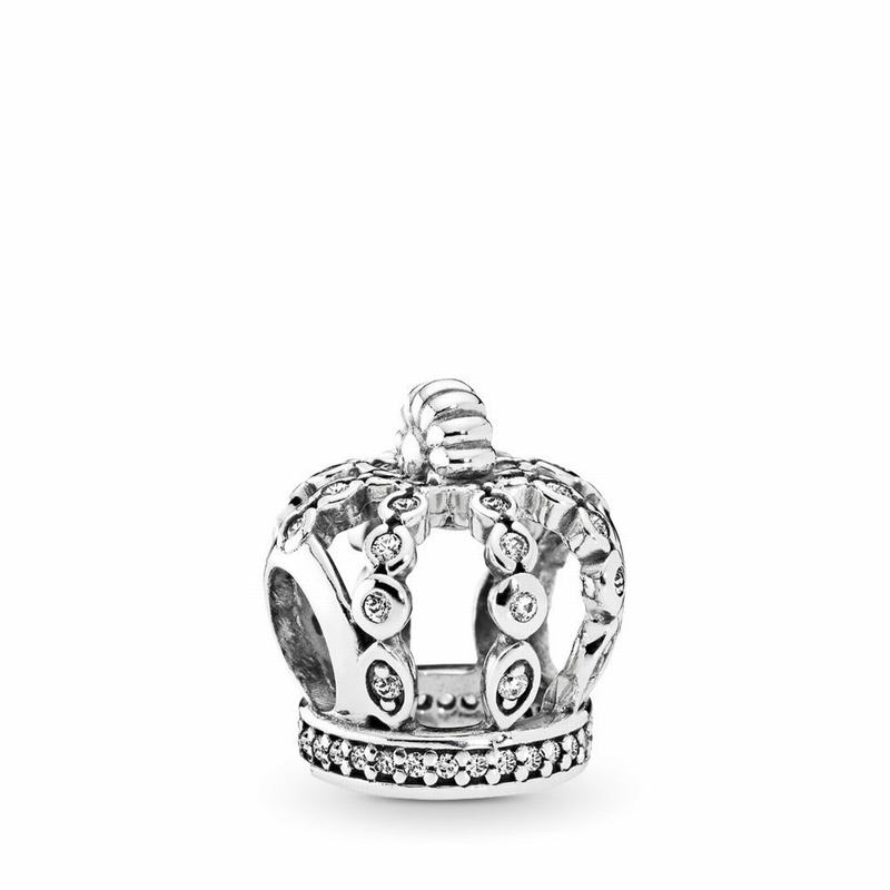 Pandora Fairytale Crown Charm Ireland - Sterling Silver/Cubic Zirconia - 652309EGI